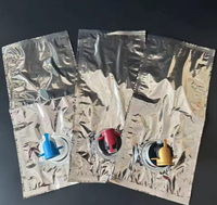 Sacs Mylar en aluminium de qualité alimentaire en stock, sacs aseptiques à fond plat de 1,5 L, 3 L, 5 L, 10 L, avec valve, impression par tampographie, thermoscellables pour jus et vin