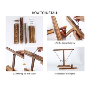 Jeu de lancer d'anneaux en bois pour adultes, pour bar, maison et soirées, avec jeu de boisson à table - Product Image 3