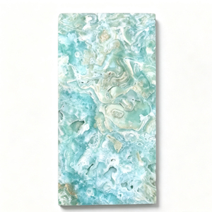 Base para Copas de Hemimorfita Azul Natural Pulida, Diseño Floral Tallado, Decoración de Lujo para el Hogar, Feng Shui, para Vino - Product Image 6