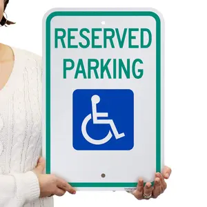 Segun baixo preço personalizado rua sinais reflexivo assinatura reserva alumínio handicap sinais para estacionamento