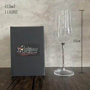 2022 Barang Pecah Belah Produsen Unik Kristal Kuarsa Bernyanyi Gelas Anggur Piala Suara Penyembuhan Gelas Anggur