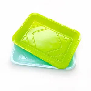 9 дюймов прямоугольный одноразовый разноцветные вечерние пластиковые обеденные тарелки