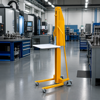 Chariot élévateur manuel compact léger avec plateforme plate en plastique pour usage en bureau, archivage et magasin de détail