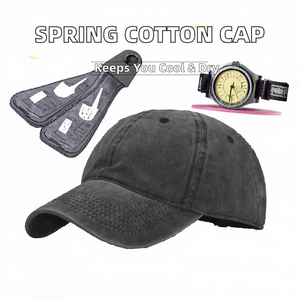 Nuevas gorras de béisbol unisex de algodón y terciopelo para primavera y otoño, estilo casual, con diseño étnico de hojas, efecto desgastado, visera ligera y color liso, ideales para fiestas. - Product Image 3