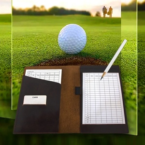 Personalized Vintage <b>Golf</b> Scorecard Yardage Book Holder Cover Custom Logo Cowhide Leather Boshiho - Product Image 3
