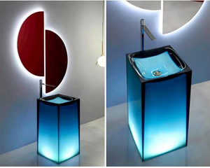 อ่างล้างหน้าตั้งพื้นใสใสใสอ่างล้างหน้าตั้งพื้นอ่างล้างมือกลางแจ้งในสวน - Product Image 3