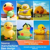 Modèle gonflable géant de canard jaune personnalisé avec design sur mesure pour la publicité dans les centres commerciaux, structure gonflable