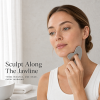 XUNMEI Outil de soin du visage et du cou, grattoir Gua Sha en acier inoxydable, planche de massage pour drainage lymphatique de la mâchoire et du cou