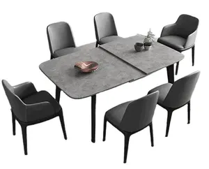 Minimalist modern design dining room set extendable dining table