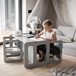 Juego de Mesa y Silla Montessori para Niños, Cama de Madera, Diseño Moderno, Origen Europeo, Zzm para Aplicaciones en Casas de Campo - Product Image 2