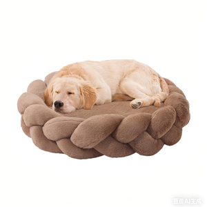 Kinghon OEM Meerdere Kleuren Luxe Handgemaakte Zachte Fluwelen Hondendeken met Afneembare Hoes Huisdierenbank Rond Design - Product Image 3