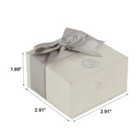 Boîte cadeau de luxe écologique personnalisée avec logo pour bijoux de mariage, avec ruban pour l'emballage de bagues, boucles d'oreilles et colliers