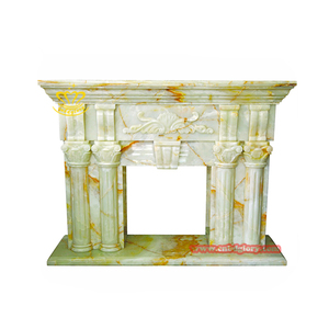 Cheminée en marbre haut de gamme personnalisée Surround moderne en pierre d'onyx pour la décoration de villa Cheminée d'extérieur pour le salon - Product Image 3