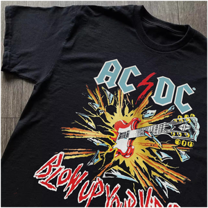 Maglietta <span class=keywords><strong>AC</strong></span>/DC Band Retrò Americana Vintage con Cartoni Animati, Unisex, in Puro Cotone Traspirante, Stile Rock a Maniche Corte - Product Image 3