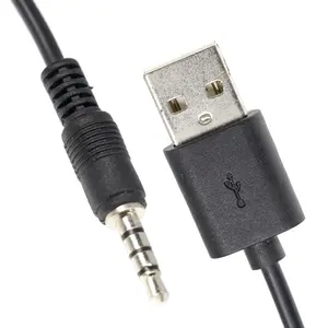 定制3英尺3.5毫米公Aux音频插孔到USB 2.0公数据充电器电缆用于汽车扬声器