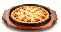 Plat à rôtir rond en fonte avec base en bois massif, facile à nettoyer et durable, pour cuisinière à gaz, restaurant et usage domestique