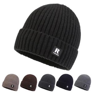 Winter Knitted Hat Cashmere Fleece Lined Warm Men's Beanie Windproof Outdoor Sports Accessory - Product Image 3