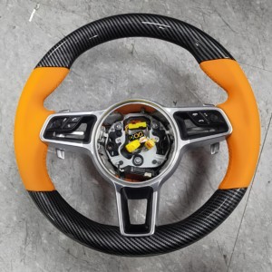 Vente directe d'usine, adapté aux modèles <span class=keywords><strong>Porsche</strong></span> Panamera Cayenne Macan Cayman <span class=keywords><strong>GT4</strong></span> Boxster 718 981 911 GT, volant en fibre de carbone - Product Image 3
