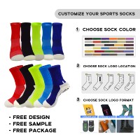 Chaussettes de sport antidérapantes avec logo personnalisé, mi-mollet, compression, respirantes, en maille, pour la course à pied, la randonnée, le football