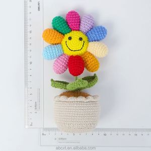 Maceta de Girasol de Ganchillo Colorida, Flor Artificial Tejida a Mano para el Día de la Madre, San Valentín, Día del Padre, Halloween - Product Image 6