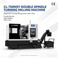 Tour-fraiseuse à double broche LEYO CL750MSY avec axe Y, tour CNC multitâches pour pièces complexes, homologué CE