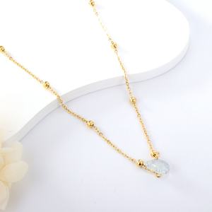 Cadena de Oro Elegante y Colorida, Resistente al Deslustre y al Agua, con Circonita, de Acero Inoxidable, Joyería de Cristal para Mujer, Estilo Coreano - Product Image 6