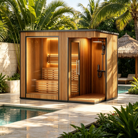 Kabin Mandi Luar Ruangan Modern, Kabin Sauna Uap Kering, Kamar Sauna Tradisional, Kabin Sauna Inframerah Hemlock