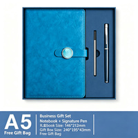 Coffret Cadeau Carnet d'Affaires Créatif Personnalisé, Agenda A5 avec Boucle, Coffret Cadeau Netbook en Cuir PU 3-en-1