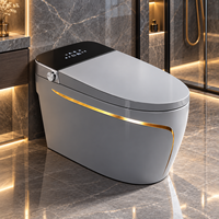 WC intelligent monobloc avec bidet électrique et télécommande, chasse d'eau automatique à capteur, en céramique pour salle de bain