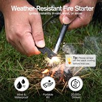 Allume-feu en magnésium de 6 pouces en gros et équipement de survie extérieur, accessoires de barbecue, allume-feu portables