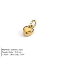 EManco - Accessoires de pendentif en acier inoxydable DIY, pendentif miniature en forme de cœur brillant, collier
