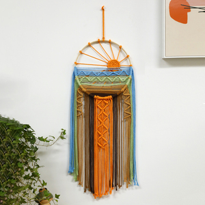 Sunrise Sunset Macrame Dream Catcher Wall Decor Modern Sun On The Sea Wall Art Dreamcatcher per Nursery Wall Hanging Gift - Product Image 2