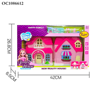 Jouets Ocean Toys pour la maternelle et la préscolaire, villa miniature éducative à faire soi-même, meubles miniatures pour chambre d'enfant, jouets en plastique, maison de poupée pliable