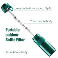 Bouteille d'eau potable en plastique pour sports de plein air filtre à eau bouteille de survie pour le camping