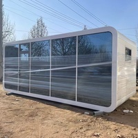 Cabine de bureau modulaire Apple haut de gamme en acier, villa portable, maison capsule préfabriquée mobile de luxe moderne pour complexe hôtelier, entrepôt, magasin