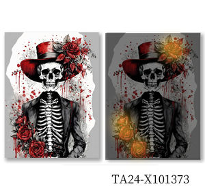 Su misura <span class=keywords><strong>di</strong></span> Halloween acquerello LED da parete arte della tela stampa della strega zucca per il paesaggio del castello pipistrello per la decorazione della casa <span class=keywords><strong>dipinti</strong></span> - Product Image 3