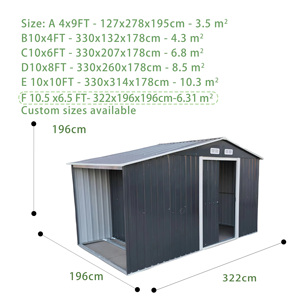 <span class=keywords><strong>Abri</strong></span> <span class=keywords><strong>de</strong></span> <span class=keywords><strong>jardin</strong></span> métallique modulaire extra large à toit en pente, à assembler facilement, galvanisé à chaud, double fonction, avec pergola <span class=keywords><strong>de</strong></span> rangement <span class=keywords><strong>pour</strong></span> bûches - Product Image 6