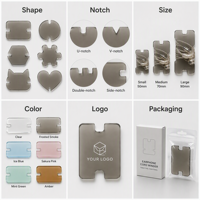 Support de rangement personnalisé en acrylique transparent pour câbles d'écouteurs, organisateur de câbles avec encoches, étui de rangement, support de câbles de bureau avec logo OEM