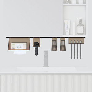 Modern Eco-Friendly Durable Plastic Bathroom Mirror Cabinet Extension Storage System Waterproof Adjustable For Hotel Apartment