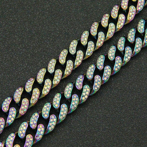 Pulsera de Cadena Cubana Completa, Elegante y Colorida para Hombre, Joyería de 13mm de Ancho, Collar de Moda Tanjing Lijing - Product Image 4