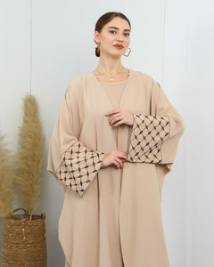 Fashionable Traditional Muslim Clothing Accessories Arabian Embroidered Outer Abaya Robe Jazz Crepe Casual Sports Hoodies Dress - Product Image 1