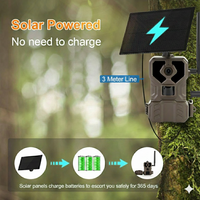 Nouvelle caméra de chasse sans fil 4MP CMOS pour l'extérieur avec vision en direct, panneau solaire, batterie Li 10400mAh, carte SD et écran 2.0 pouces