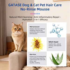 Champú Seco en <span class=keywords><strong>Mousse</strong></span> GATASE para Mascotas, Limpieza Profunda y Eliminación de Olores, Fórmula Hipoalergénica, Apto para Cachorros y Gatos Embarazadas - Product Image 4