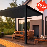 Pavillon bioclimatique motorisé de luxe en aluminium OEM avec portes coulissantes en verre pour hôtels et balcons – Design moderne