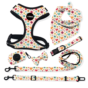 Diskon besar kustom cetak mewah set harnes hewan peliharaan dapat diatur dengan kerah tali busur Aksesori anjing untuk latihan - Product Image 4