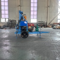 Foreuse hydraulique diesel sur roues de 200 m, 22 CV, portable, pour puits d'eau