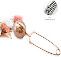 Infuseur boule à thé en or rose cuillère à thé en vrac pince filtre à thé pour tasses verres théière cruche