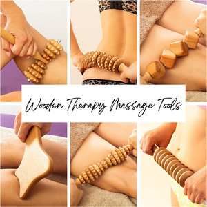 Lot de 6 rouleaux de massage en bois de hêtre à marque privée, outils de thérapie pour le soin corporel – Vente chaude - Product Image 2