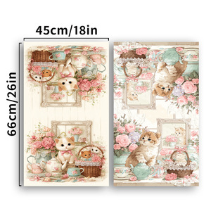 Cross-border digital printing household <b>kitchen</b> <b>towels</b>, dishcloths, tablecloths, decorative tea <b>towels</b>, cute kitten <b>towels</b> - Product Image 1