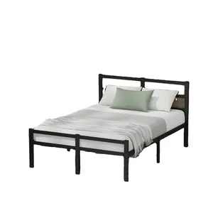 The manufacturer sells environment-friendly family furniture, bedroom, heavy wooden metal platform, modern double bed frame